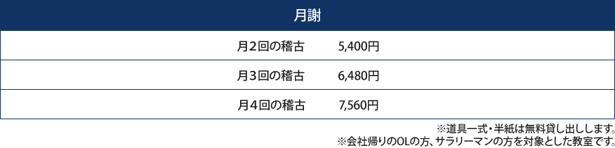料金表